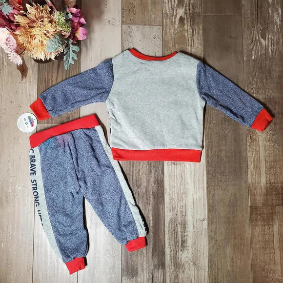 NWT PJ Masks Boys' Wings Stripes Shields Pullover & Jogger 2 Pc Outfit Set 18M - Picture 3 of 15